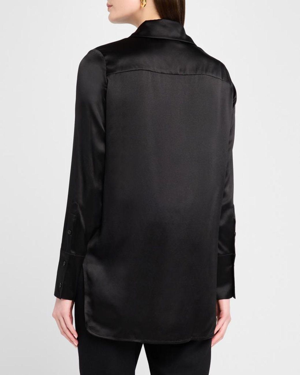 Co. Black Silk Button-Down Shirt