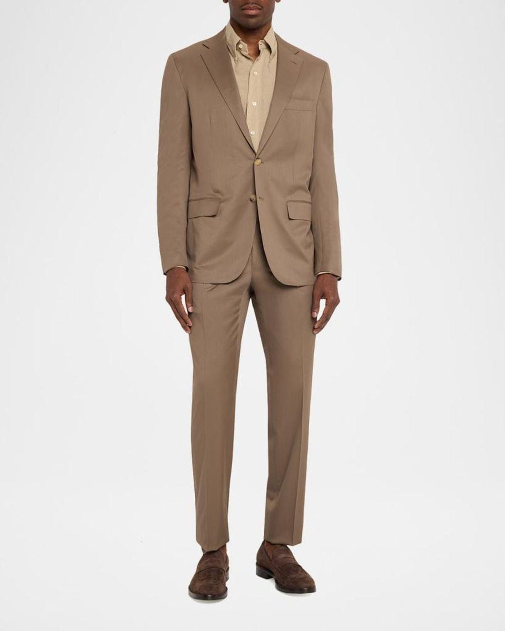 Kiton Brown Apos;S Solid Wool Single-Breasted Sport Coat for men