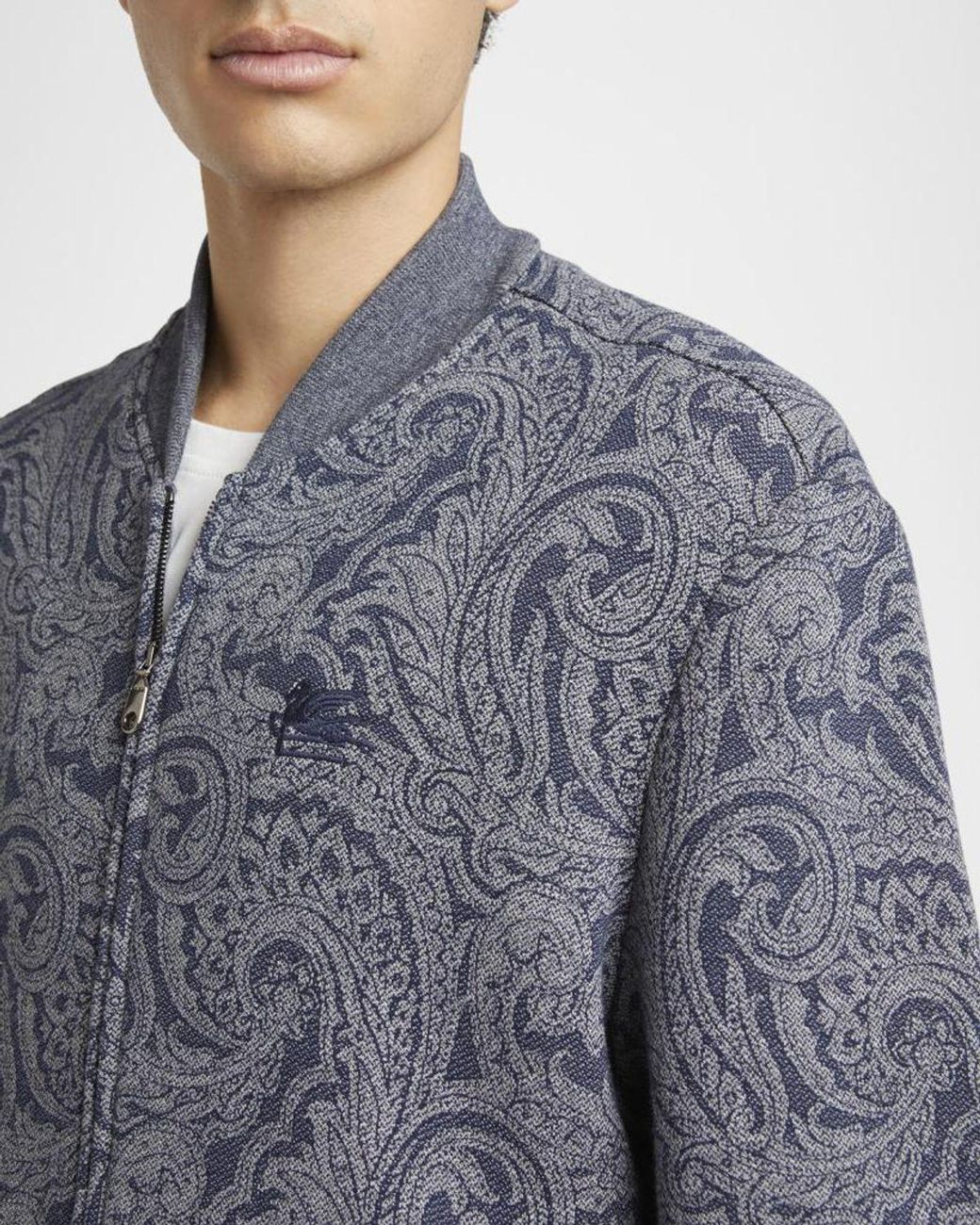 Etro Blue Apos;S Paisley Full-Zip Bomber Jacket for men