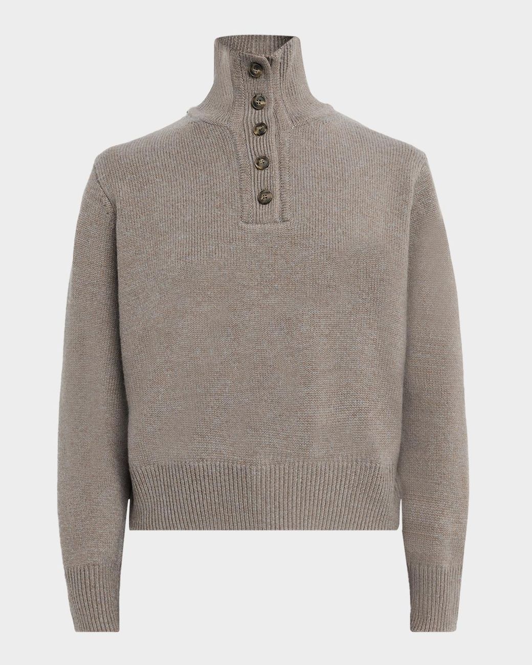 Yves Salomon Gray Wool Turtleneck Pullover