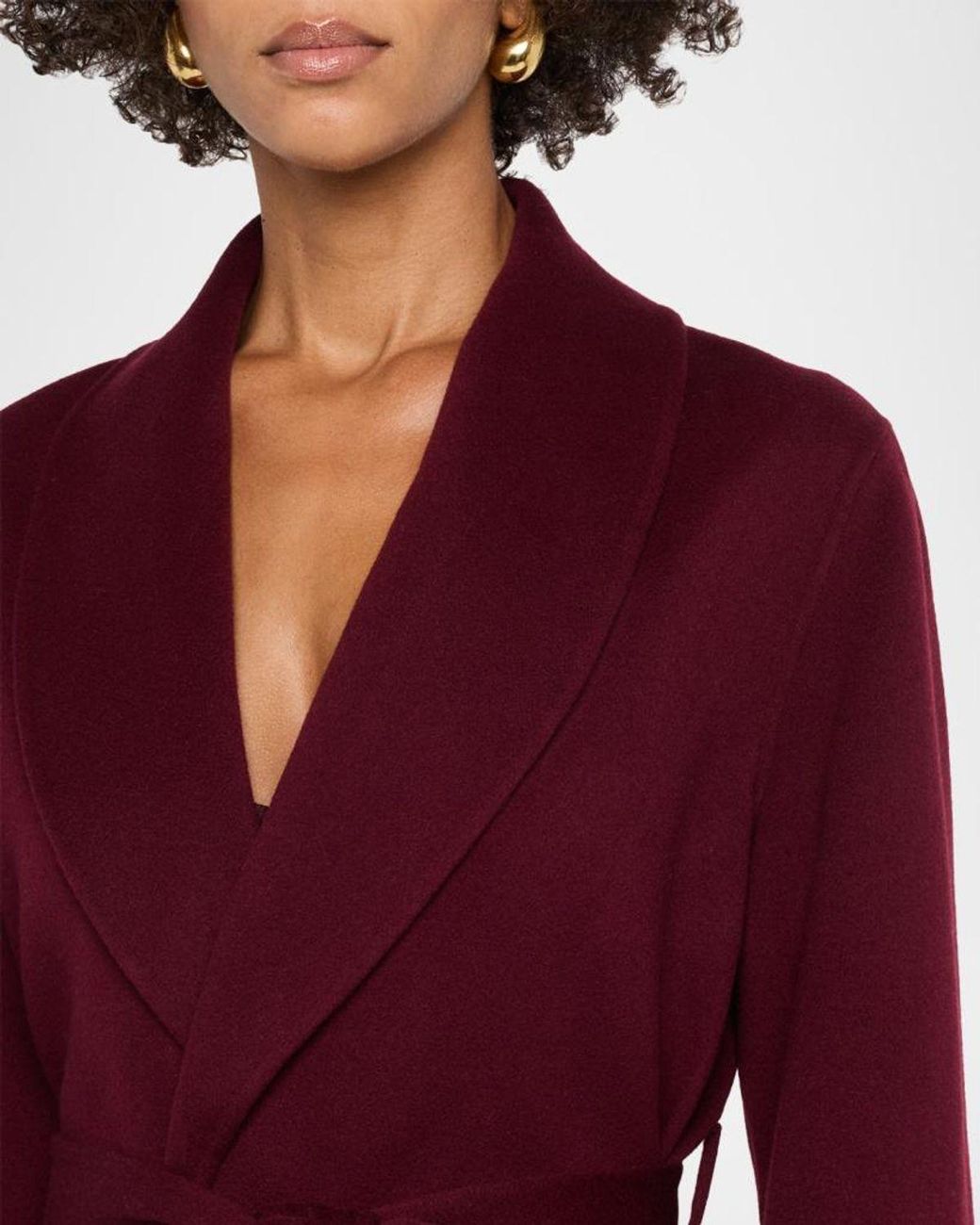 Sofiacashmere Red Double-Face Belted Wrap Coat
