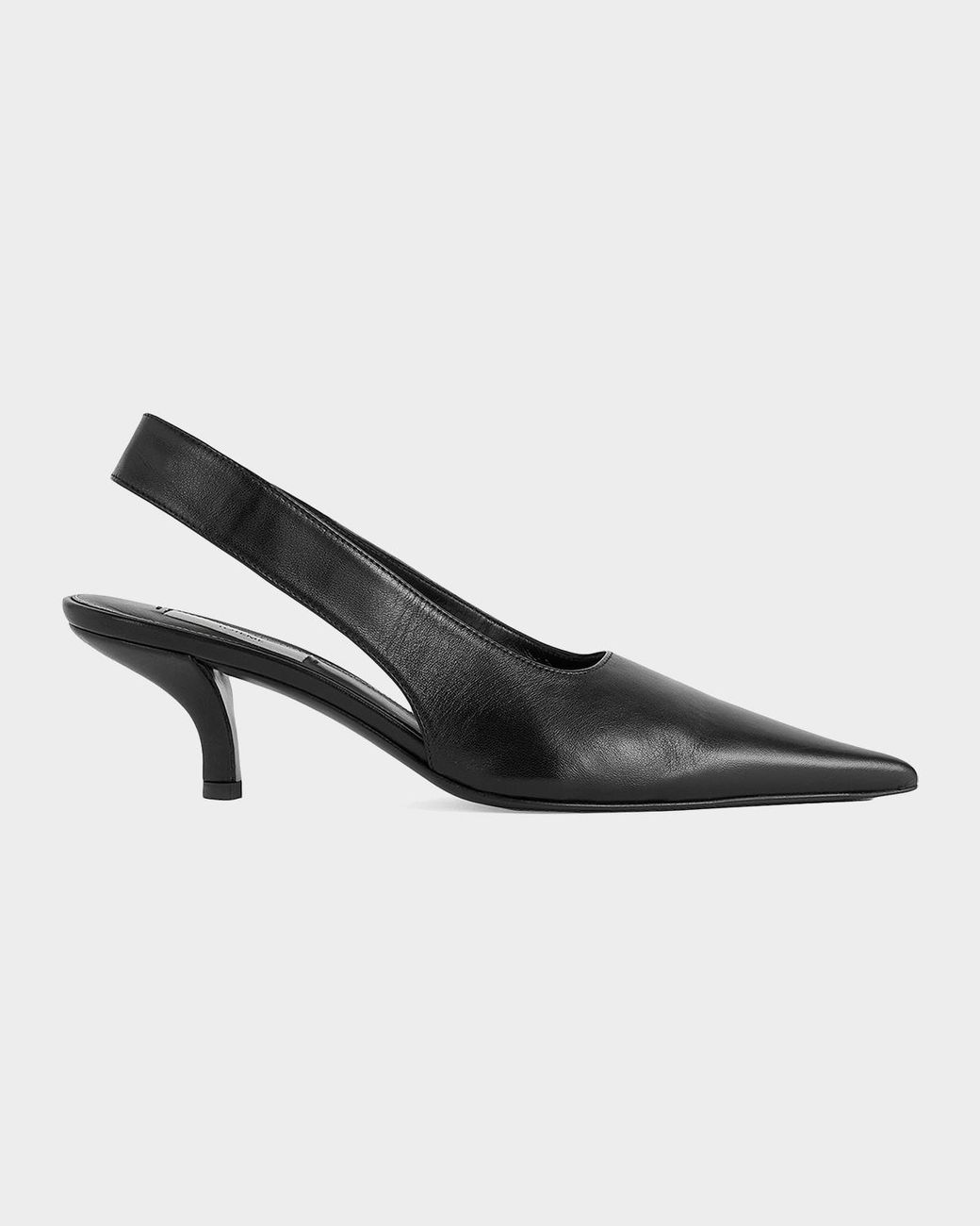 Totême Black Leather Slingback Pumps