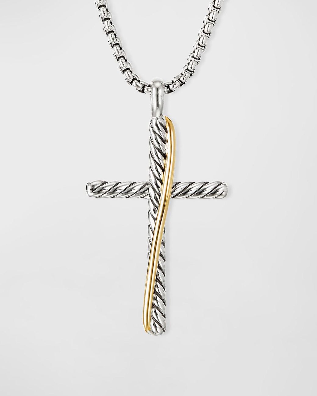 David Yurman Crossover Cross Necklace W 18k Gold in White Lyst