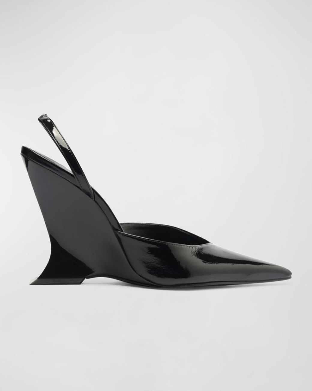 Black wedge slingback shoes hot sale