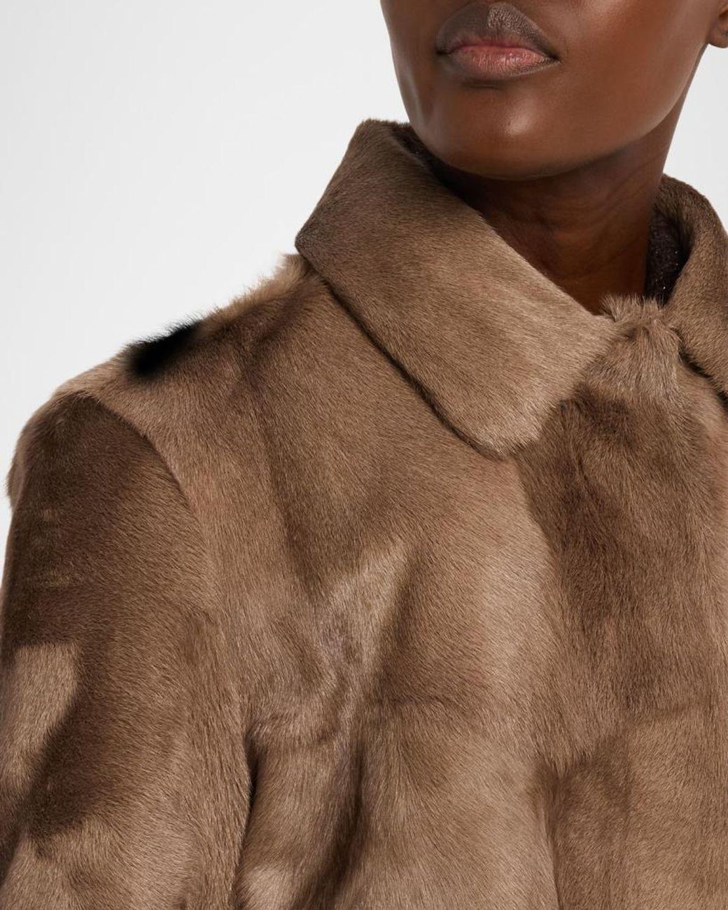 Brunello Cucinelli Brown Capretta Goat Shearling Single-Breasted Jacket
