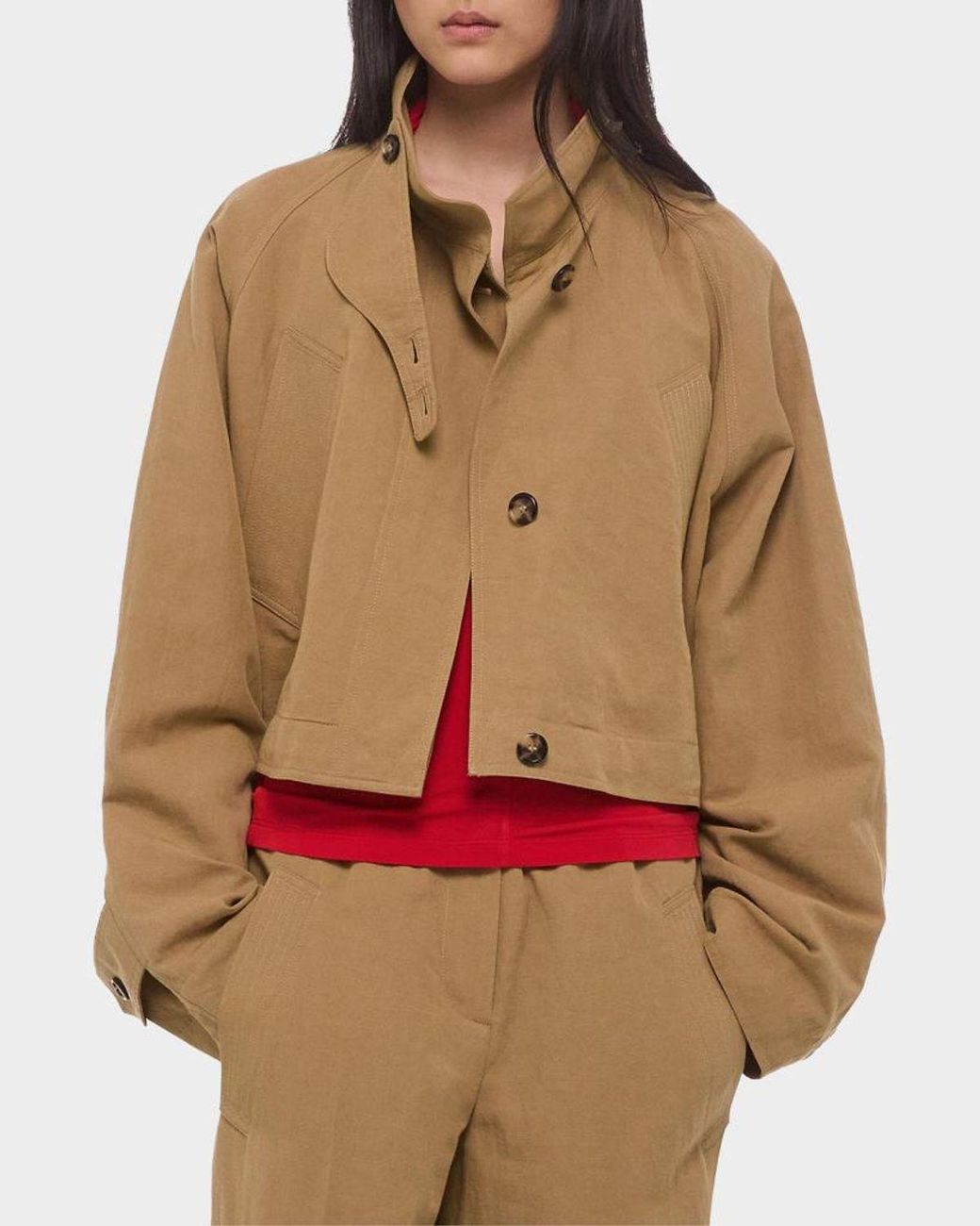 Helmut Lang Natural Cropped Trench Jacket