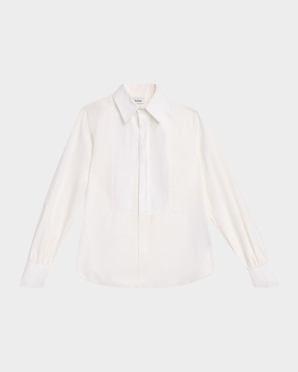 Dice Kayek White Bib-Front Cotton Poplin Button-Front Shirt