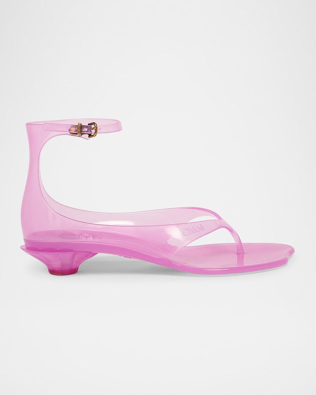Chloé Jelly Thong Ankle-Strap Sandals in Pink | Lyst