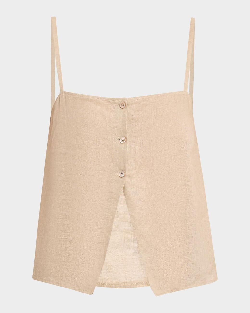 FRAME Natural The Linen Button Top