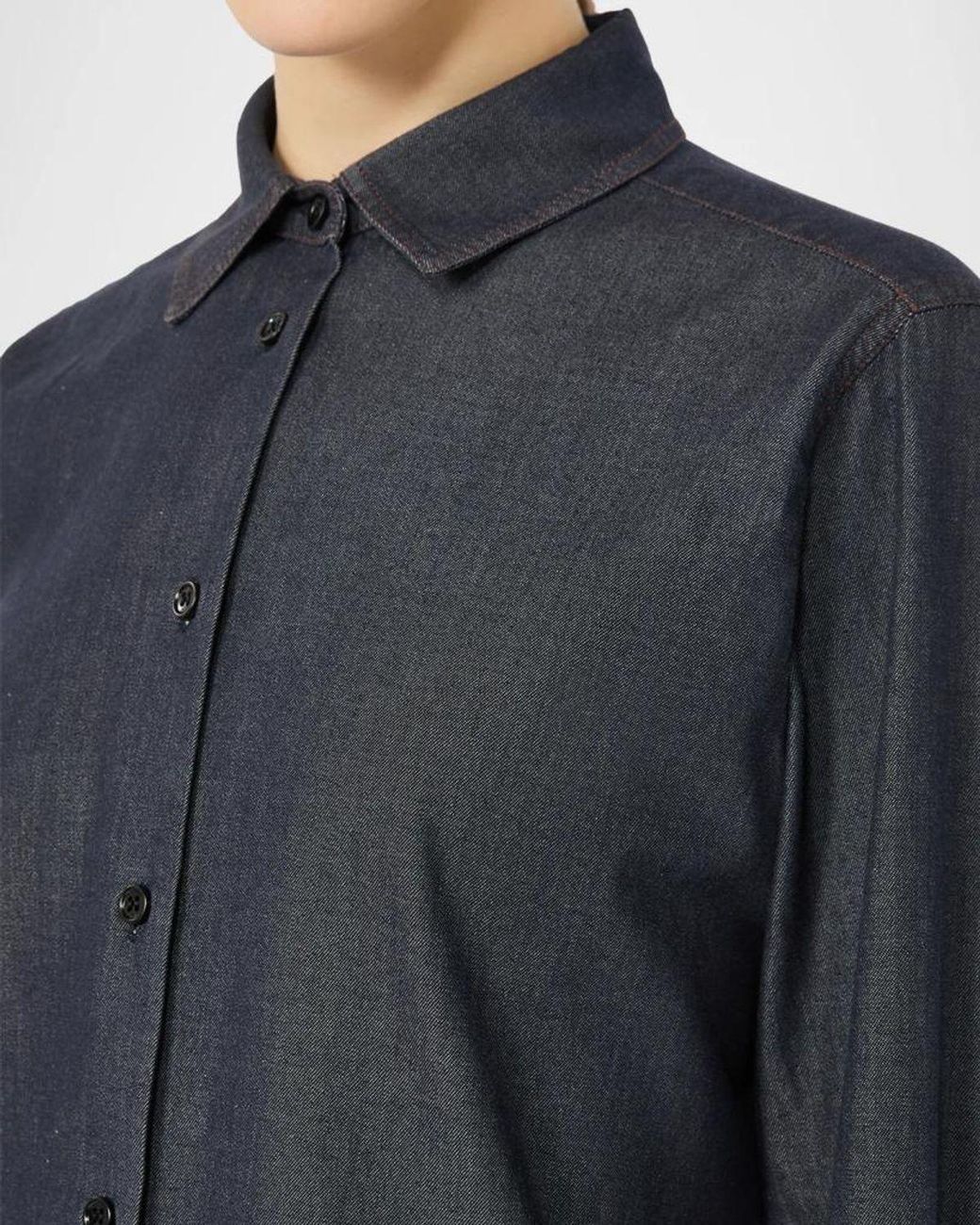 Max Mara Blue Denim Button-Down Shirt