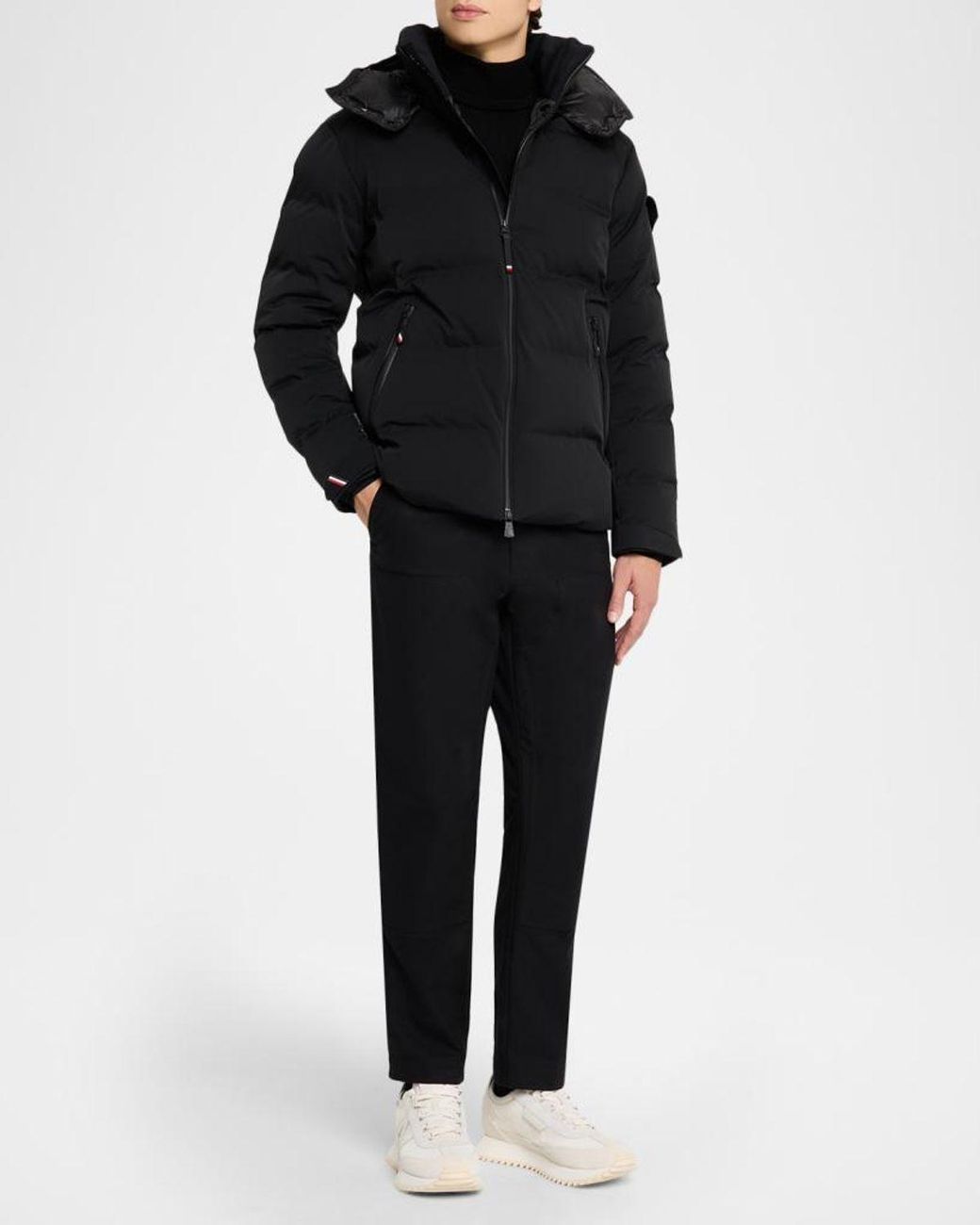 Moncler Blue Apos;S Stretch Nylon Montgetech Puffer Jacket for men