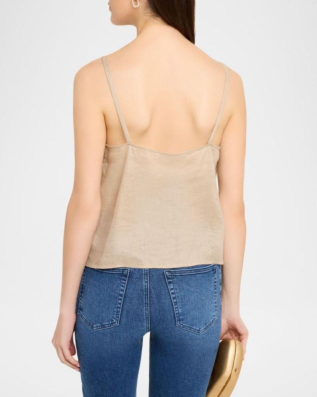 FRAME Natural The Linen Button Top