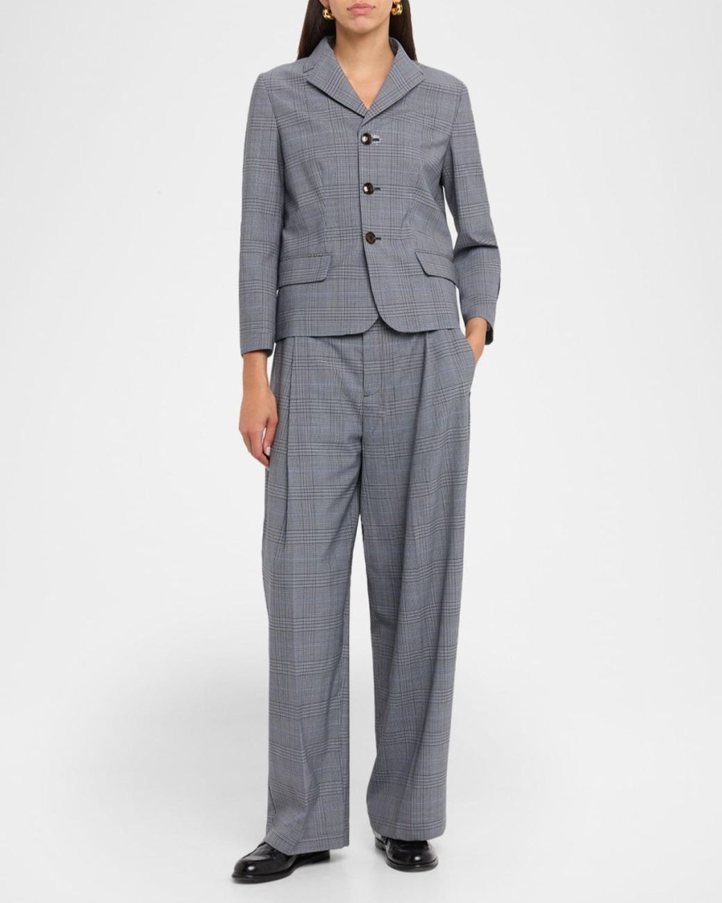 Marni Gray Check Single-Breasted Jacket
