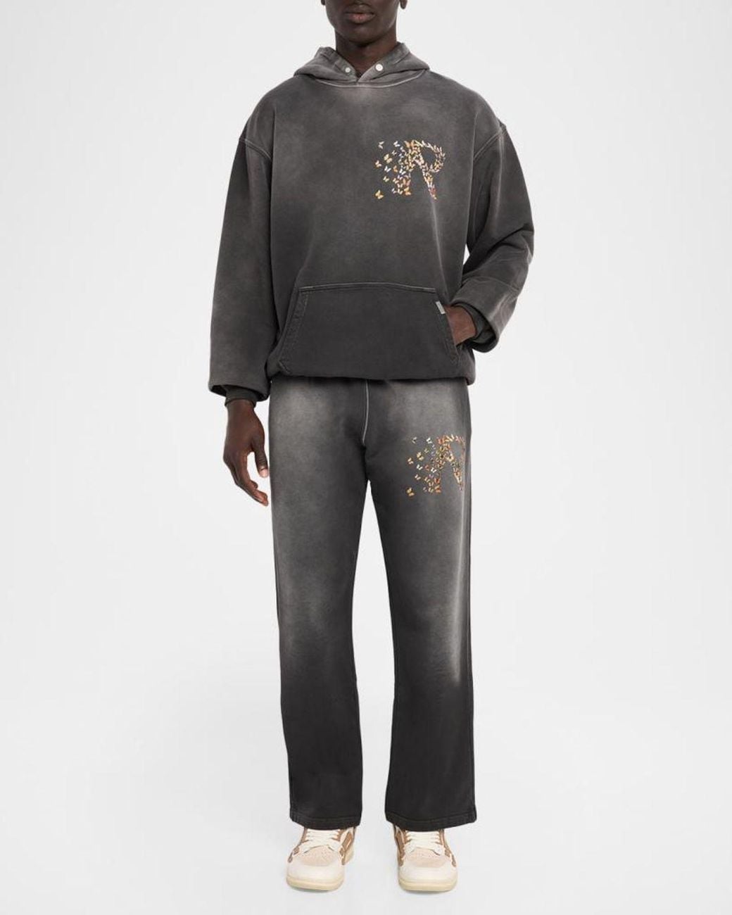 Represent Gray Apos;Butterfly Initial Cotton Sweatpants for men