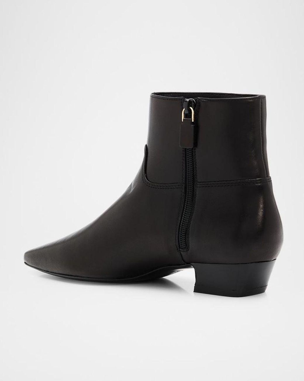 Stuart Weitzman Black Stassi Leather Zip Ankle Boots