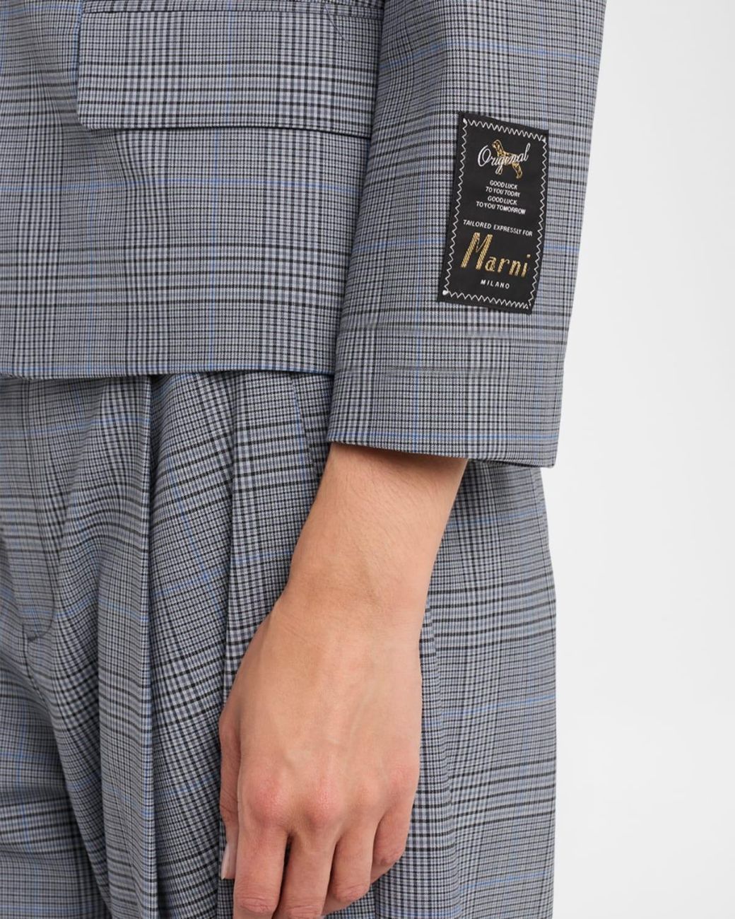 Marni Gray Check Single-Breasted Jacket