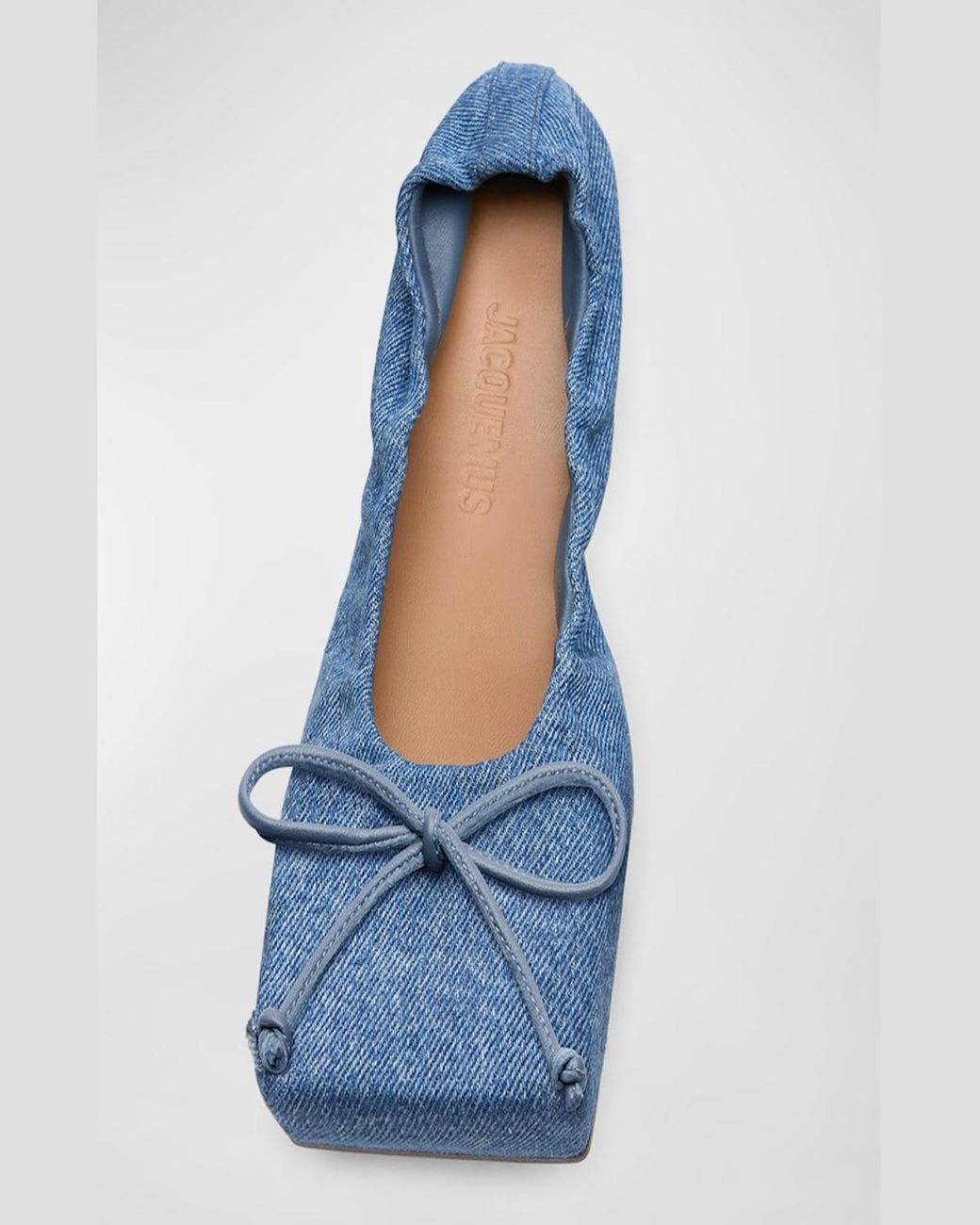 Jacquemus Denim Bow Ballerina Flats in Blue Lyst