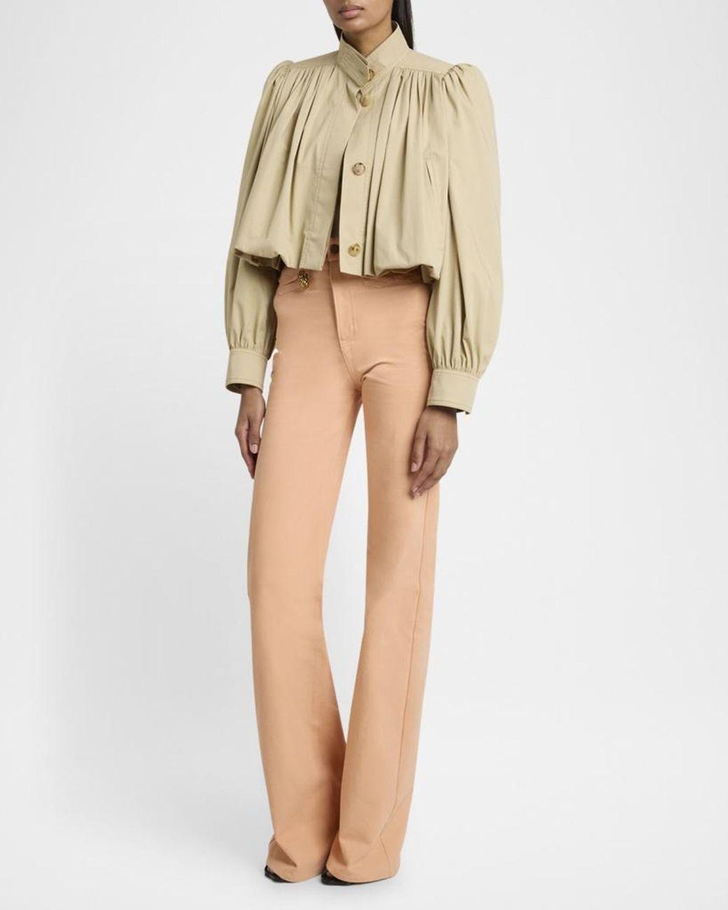 Chloé Natural Crop Balloon Jacket