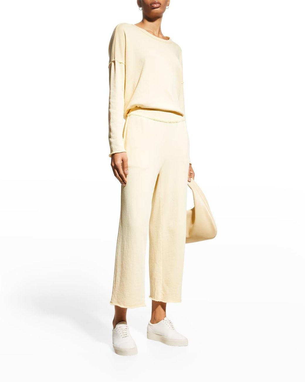 Eileen Fisher Organic Cotton Terry Cropped Pants in Natural Lyst