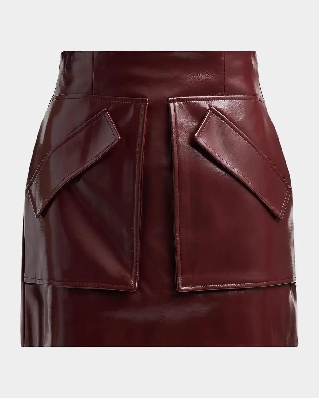 AKNVAS Purple Cherry Faux Leather Mini Skirt