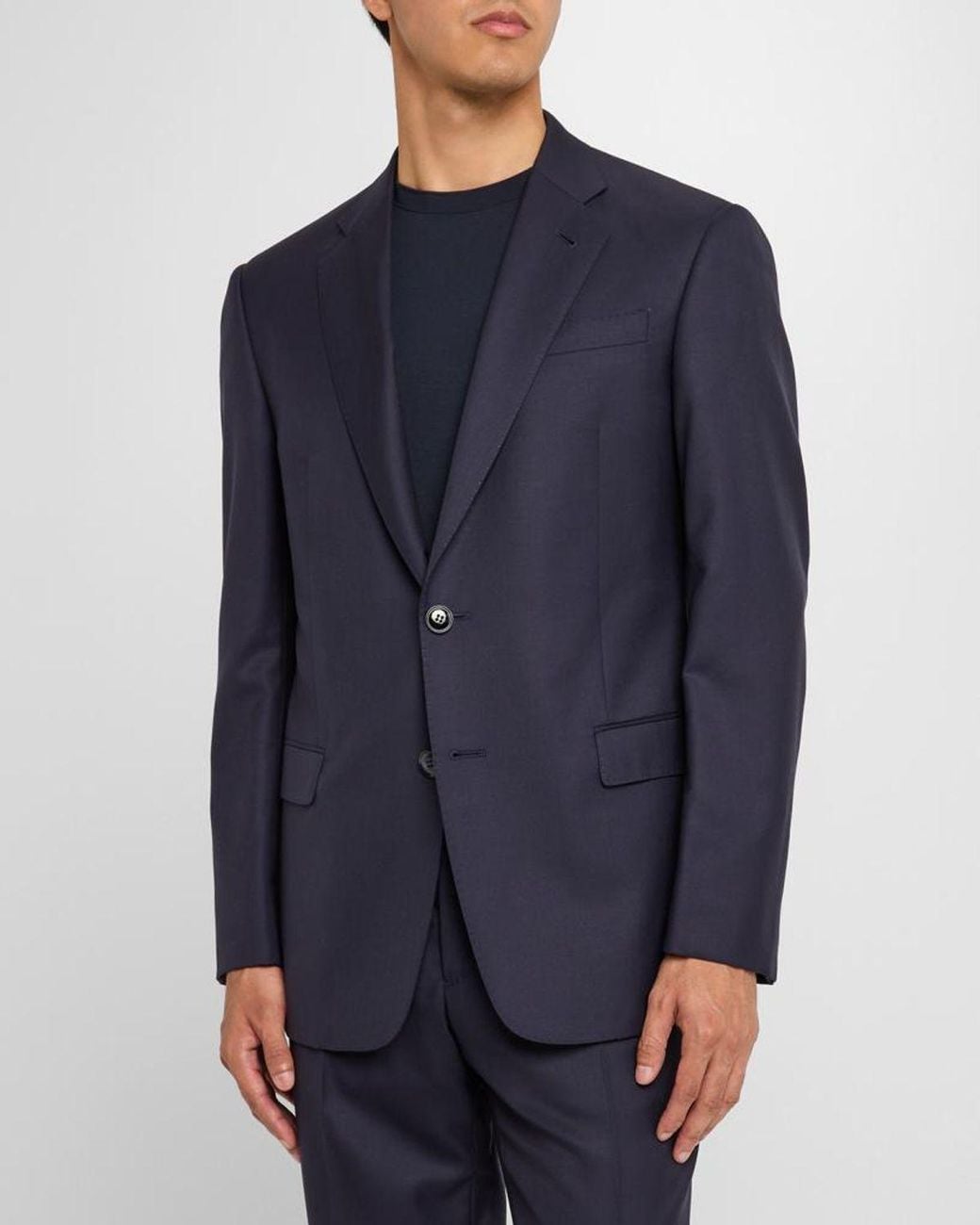 Giorgio Armani Blue Two-button Soft Basic Suit, Navy for men