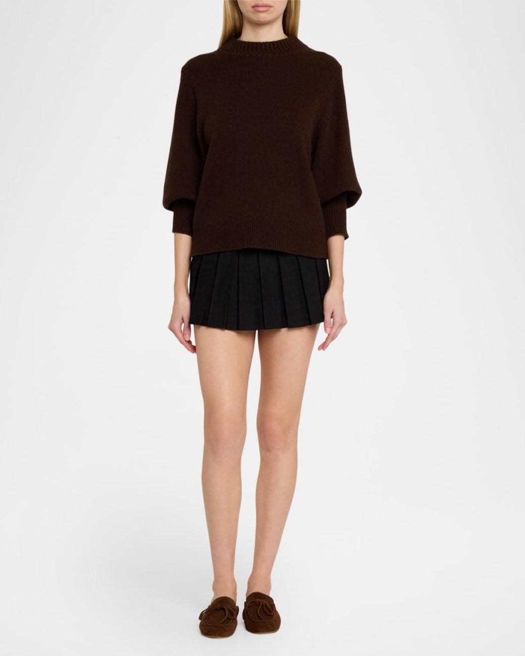 Miu Miu Brown Sabot Suede Moccasin Mules