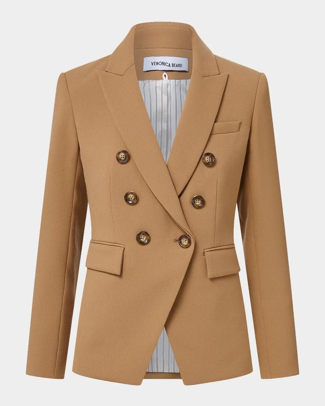 Veronica Beard Natural Miller Double-Breasted Dickey Jacket