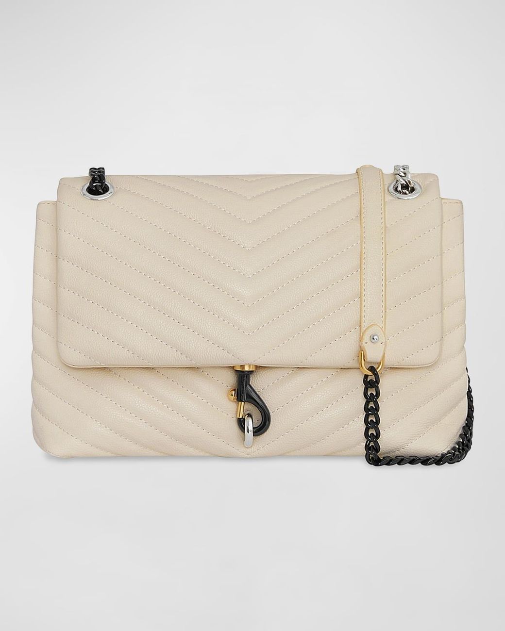 Rebecca Minkoff Edie Flap Quilted Leather Shoulder Bag in Natural Lyst