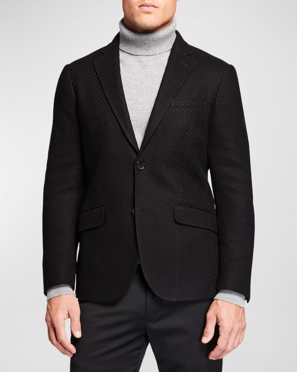 Etro Black Basic Knit Blazer for men