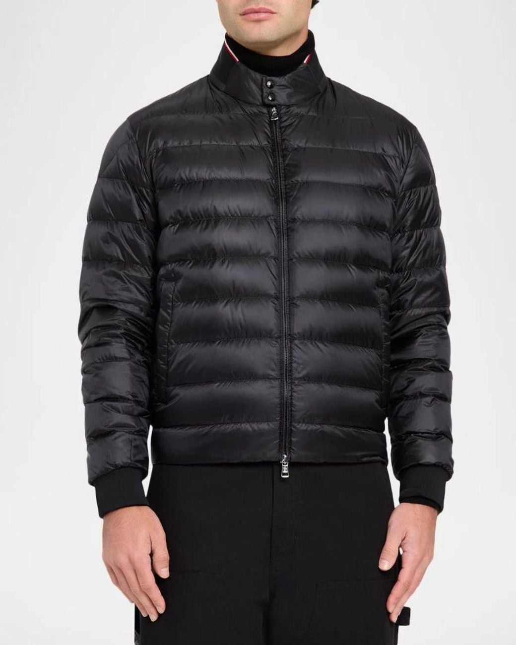 Moncler Black Apos;S Rigel Quilted Down Biker Jacket for men