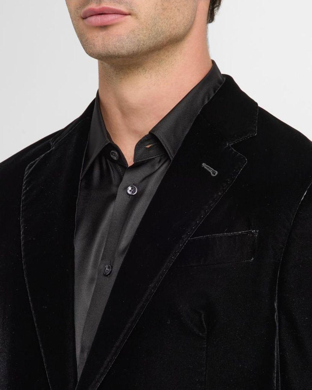 Giorgio Armani Black Apos;S Velvet Notch Lapel Dinner Jacket for men