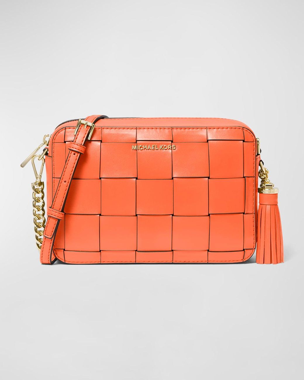 Michael Michael Kors Ginny Leather Crossbody Bag - Orange