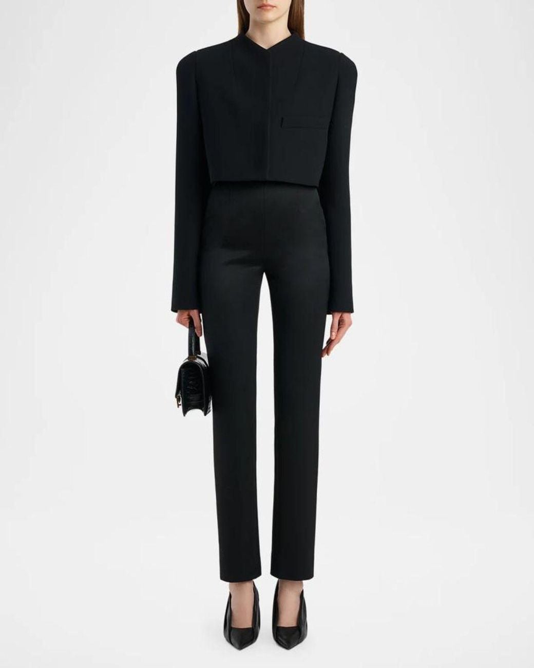 Khaite Black Samo Crop Single-Breasted Jacket