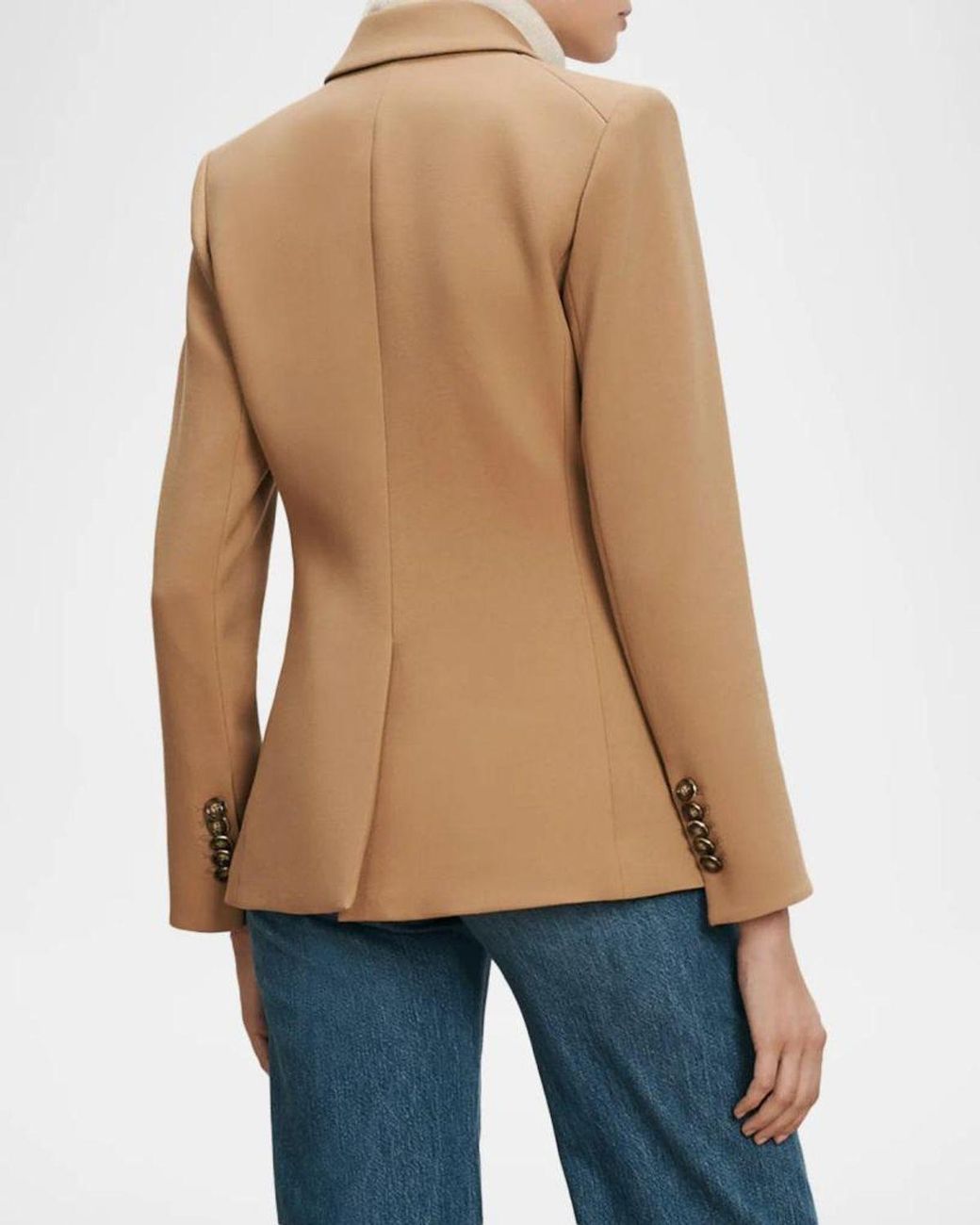 Veronica Beard Natural Miller Double-Breasted Dickey Jacket