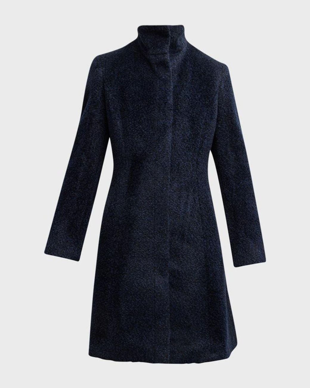 Sofiacashmere Blue Alpaca Snap Button Coat