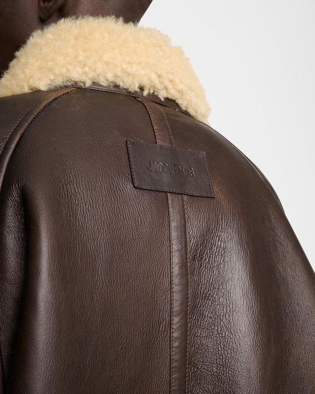 Jacquemus Black Apos;S Leather And Shearling Bomber Jacket for men