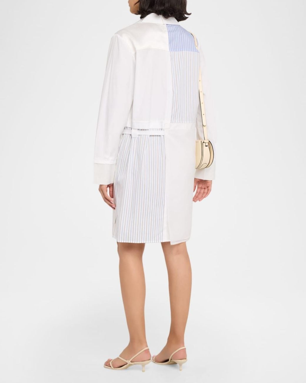 Jason Wu White Patchwork Cotton Shirtdress