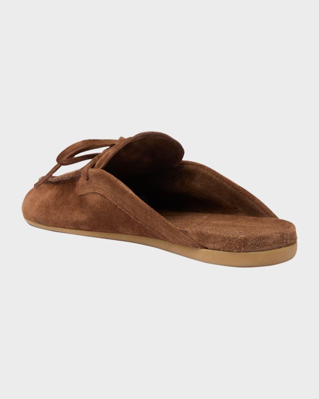 Miu Miu Brown Sabot Suede Moccasin Mules