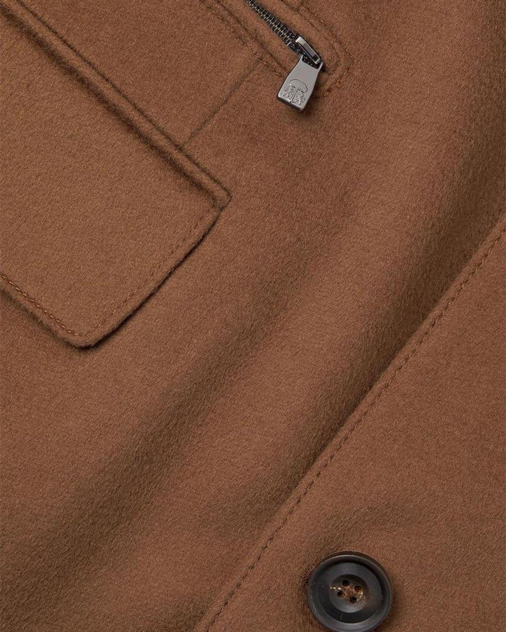 Corneliani Brown Apos;S Virgin Wool Single-Breasted Top Coat With Zip Insert for men