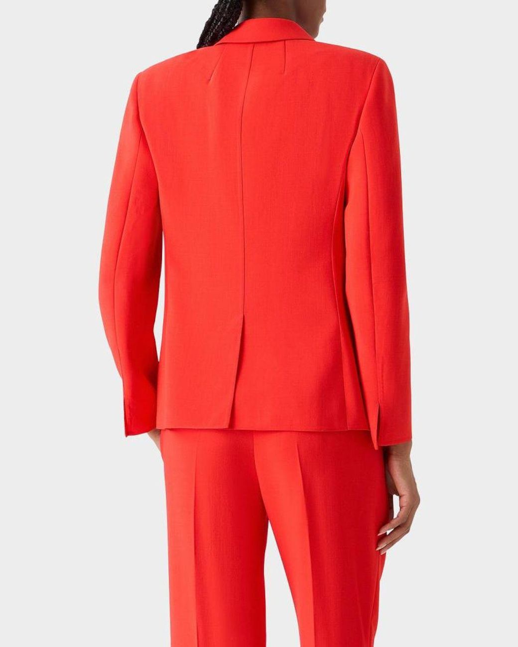 Akris Red Azalea Wool Double-Breasted Blazer
