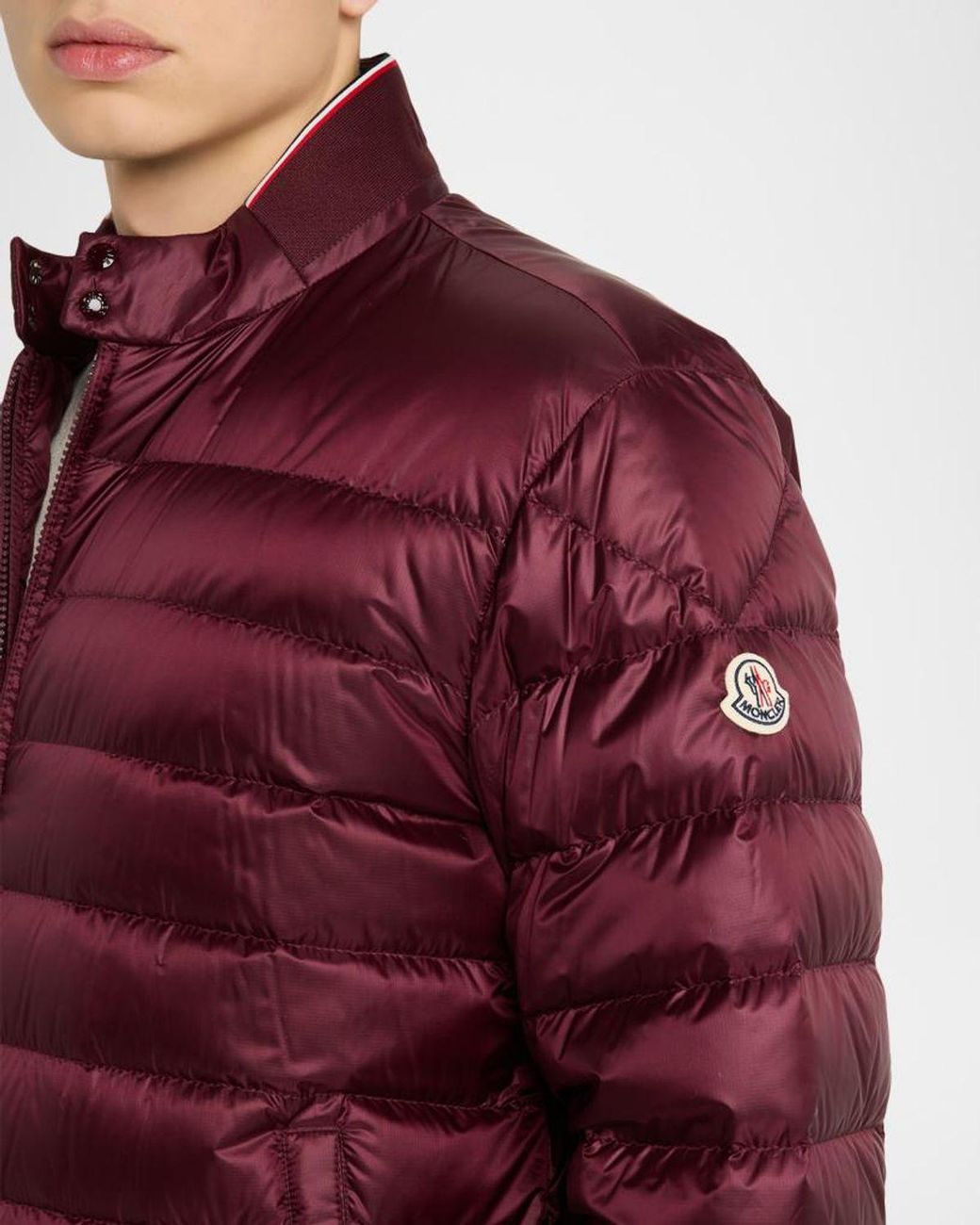 Moncler Red Apos;S Quilted Nylon Short Down Jacket for men