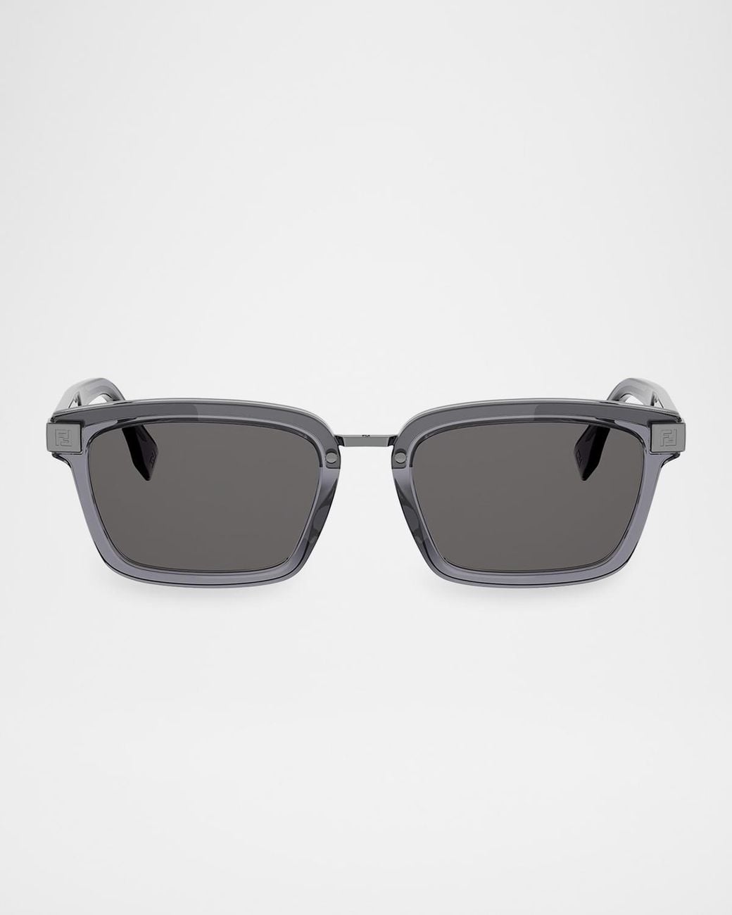 Fendi Gray Apos;S Sky Rectangular Acetate Sunglasses for men