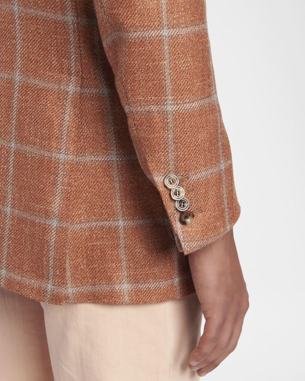 Kiton Brown Apos;S Windowpane Check Cashmere-Blend Blazer for men