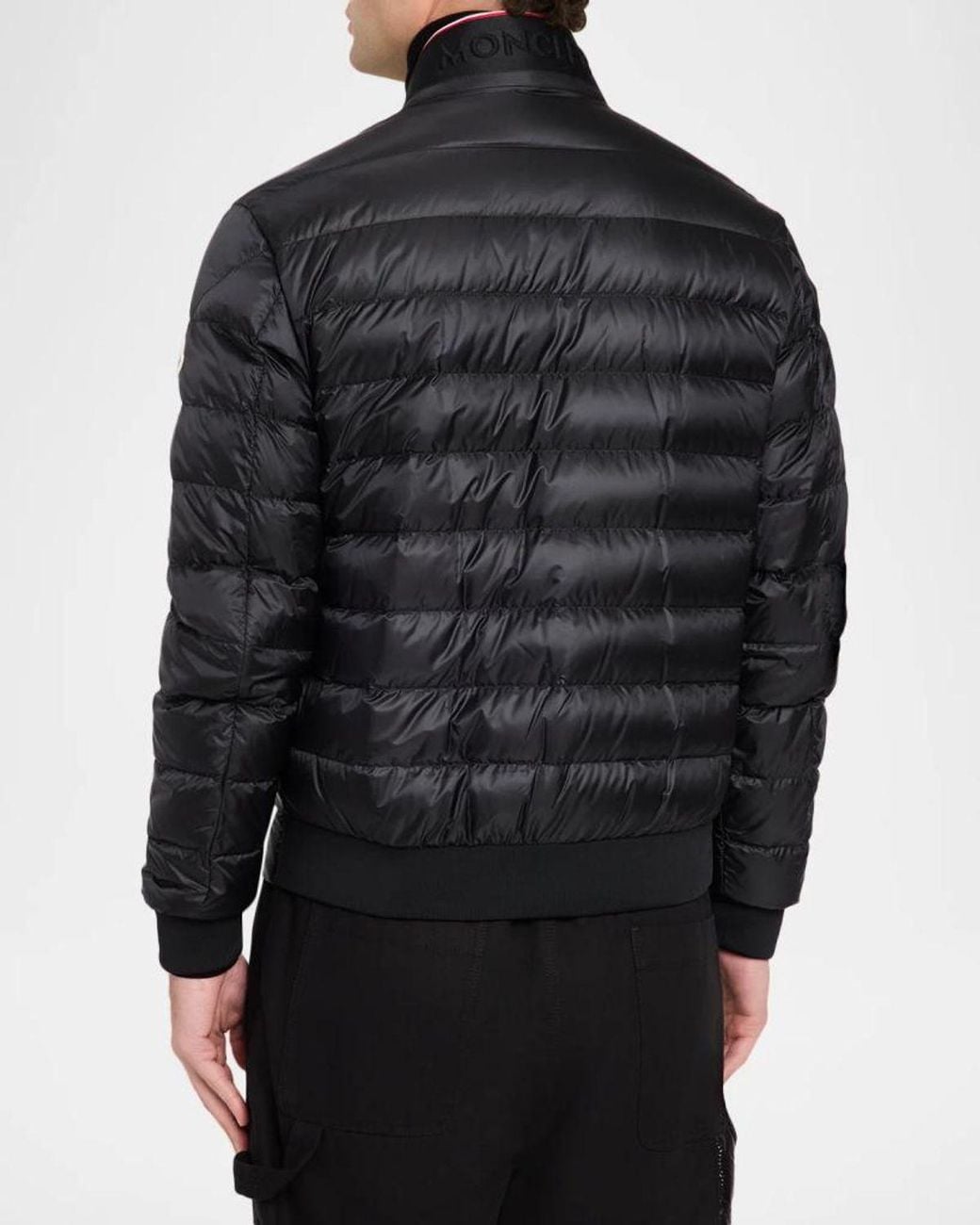 Moncler Black Apos;S Rigel Quilted Down Biker Jacket for men