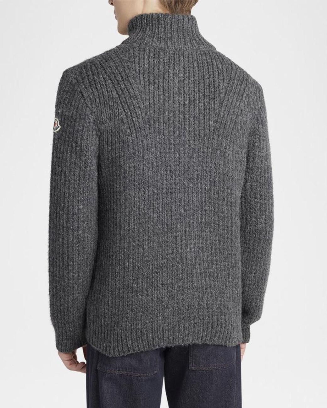 Moncler Gray Apos;S Ribbed Full-Zip Sweater for men