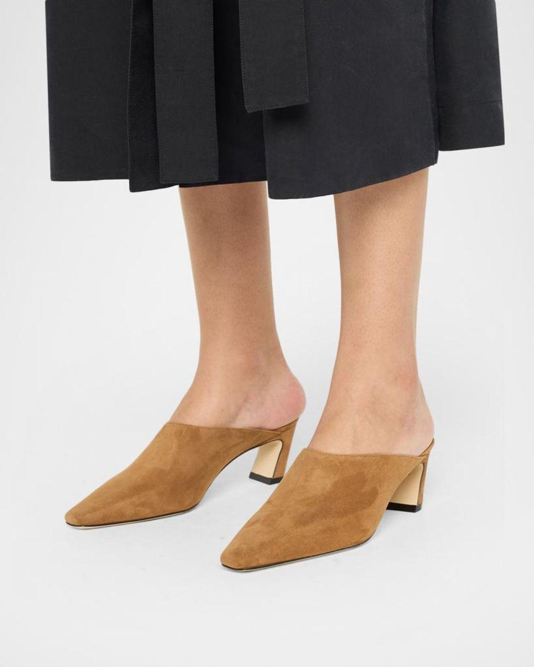Stuart Weitzman Brown 50Mm Stassi Suede Mules