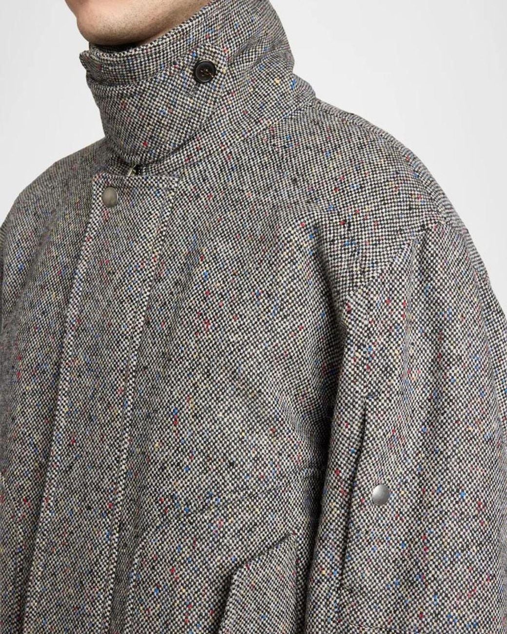 Dries Van Noten Gray Apos;S Tweed Wool Full-Zip Jacket for men