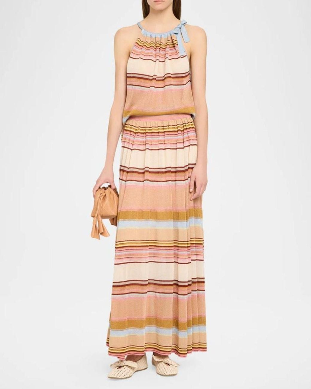 Zimmermann Fairlight Stripe Tie-Neck Top | Lyst