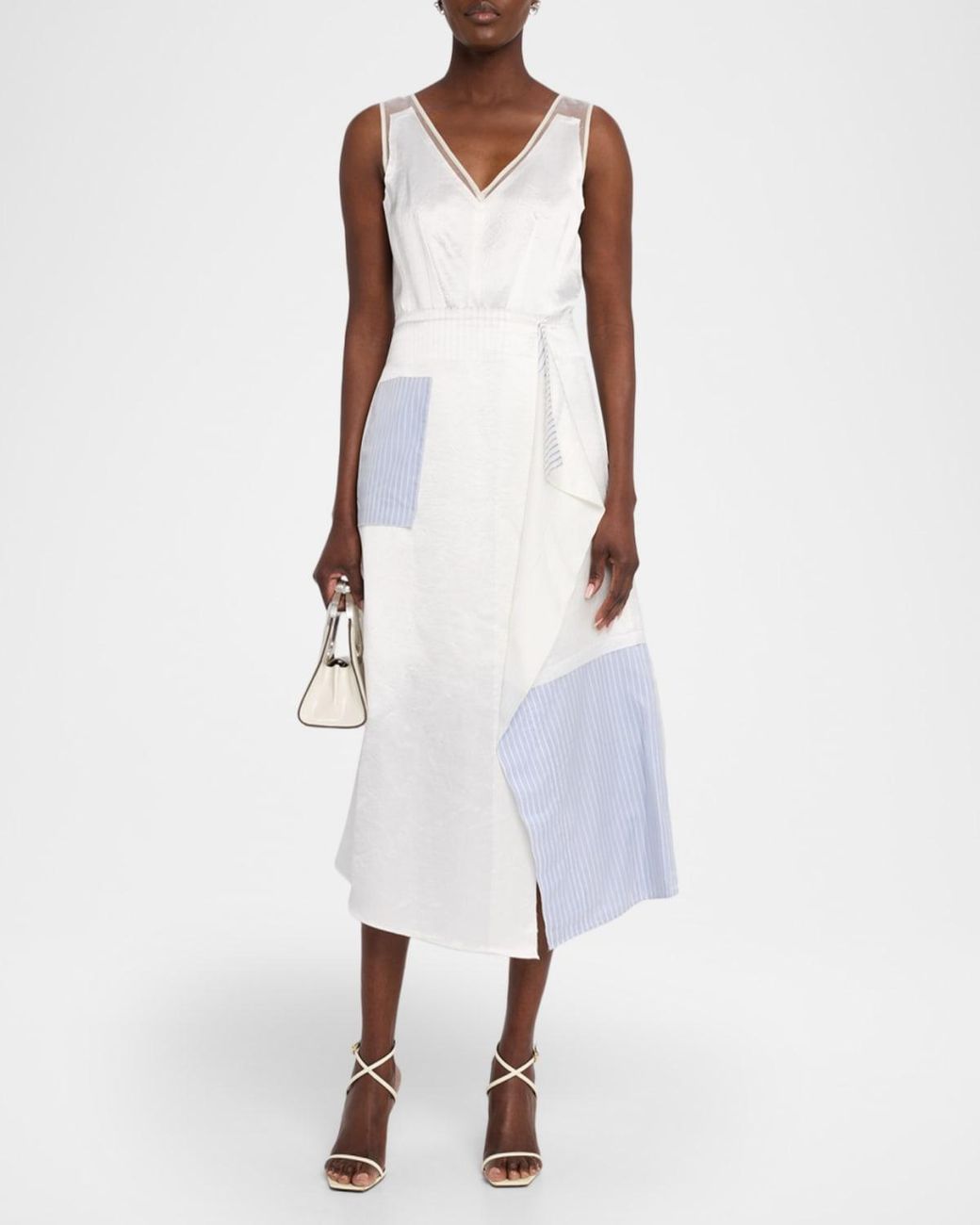 Jason Wu White X Robert Rauschenberg Patchwork Midi Dress