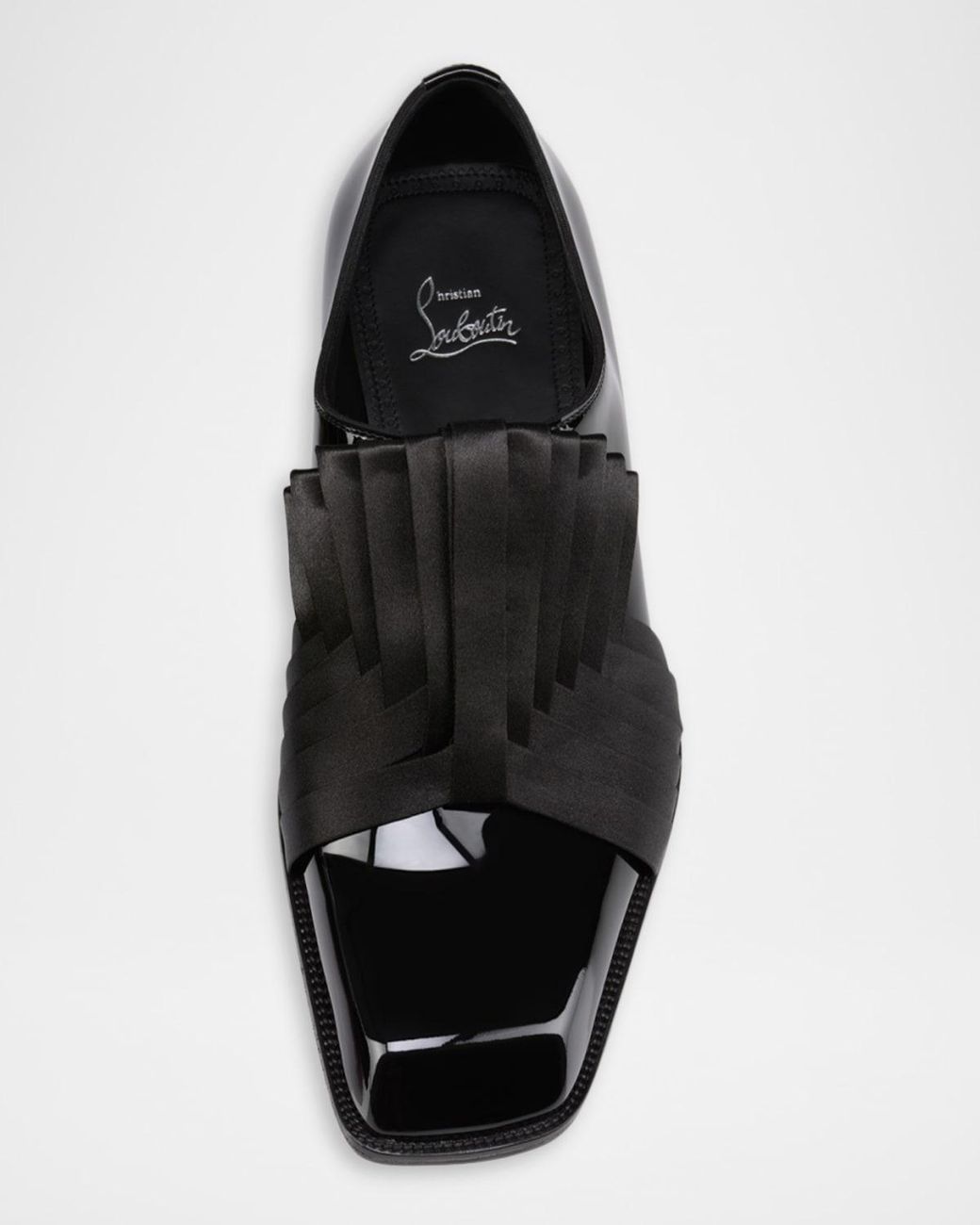 Christian Louboutin Apos S Rahul Patent Leather Pleated Satin Loafers Christian Louboutin Apos S Rahul Patent Leather Pleated Satin Loafers